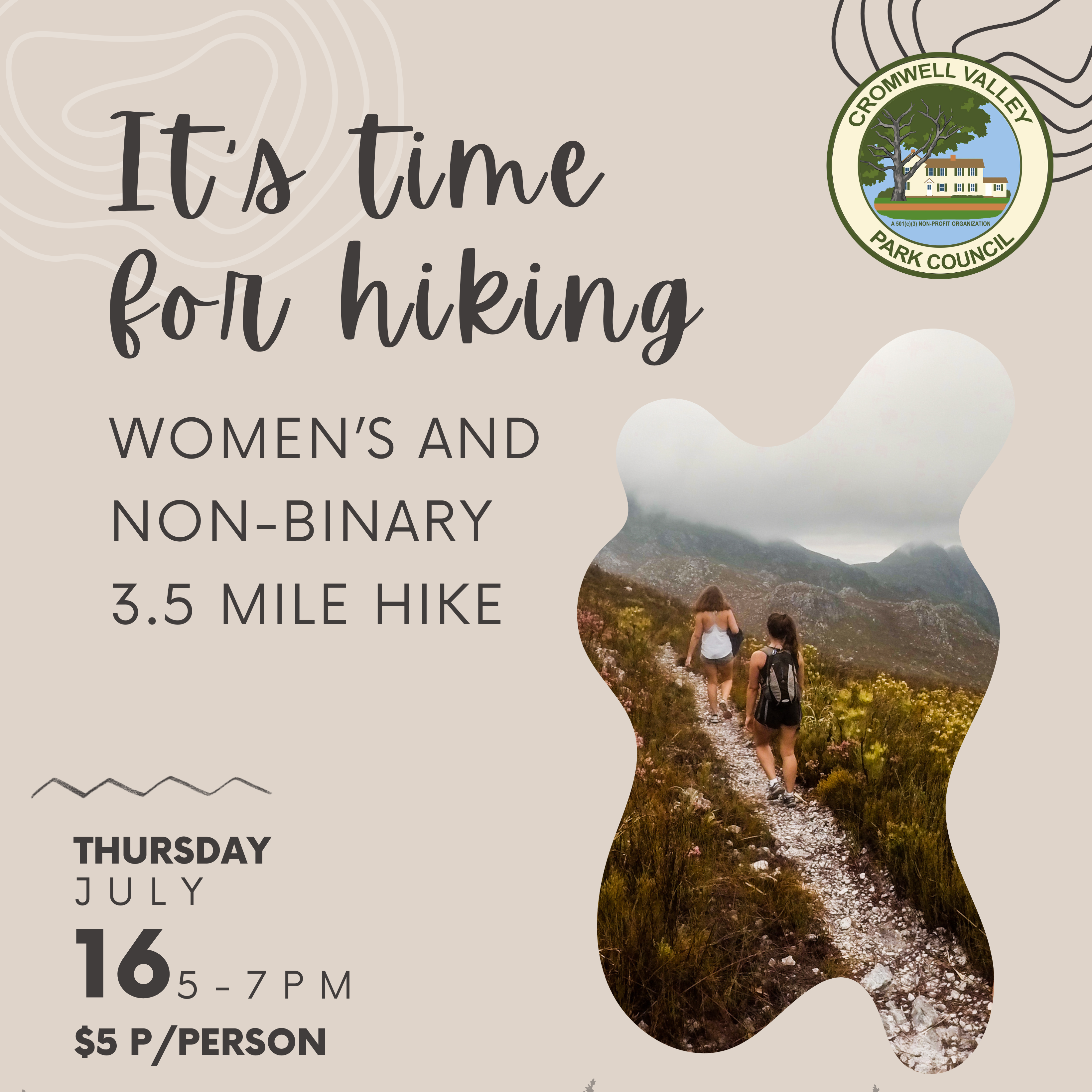 Thursday, July 16th - Women's & Non-Binary 4 Mile Hike - logo